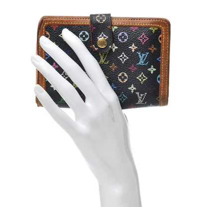 Louis Vuitton Monogram Multicolor French Purse Wallet Black 2 of 15