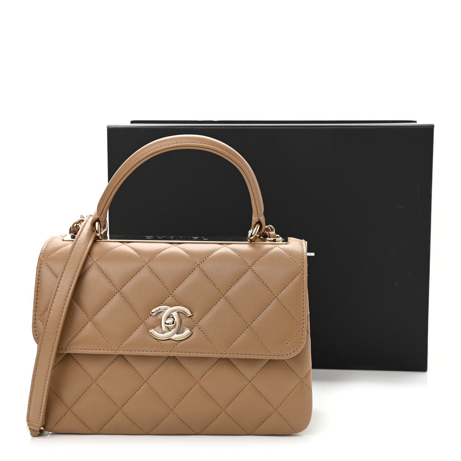 Chanel Lambskin Quilted Small Trendy CC Dual Handle Flap Bag Beige 11 of 11
