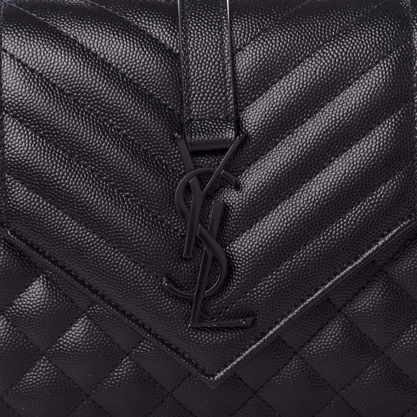 Grain De Poudre Textured Mixed Matelasse Triquilt Medium Monogram Satchel Black