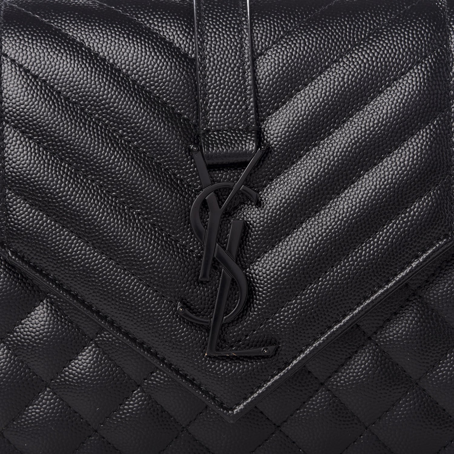 Saint Laurent Grain De Poudre Textured Mixed Matelasse Triquilt Medium Monogram Satchel Black 9 of 9