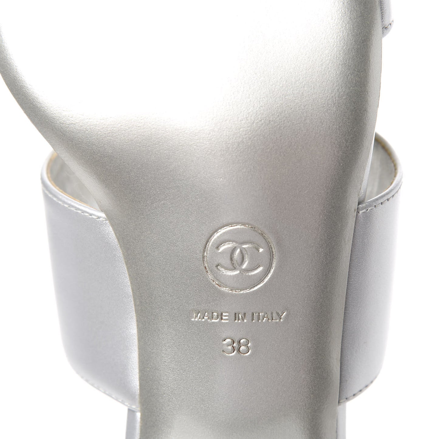 Iridescent Calfskin Crystal Stars Mules 38 Silver
