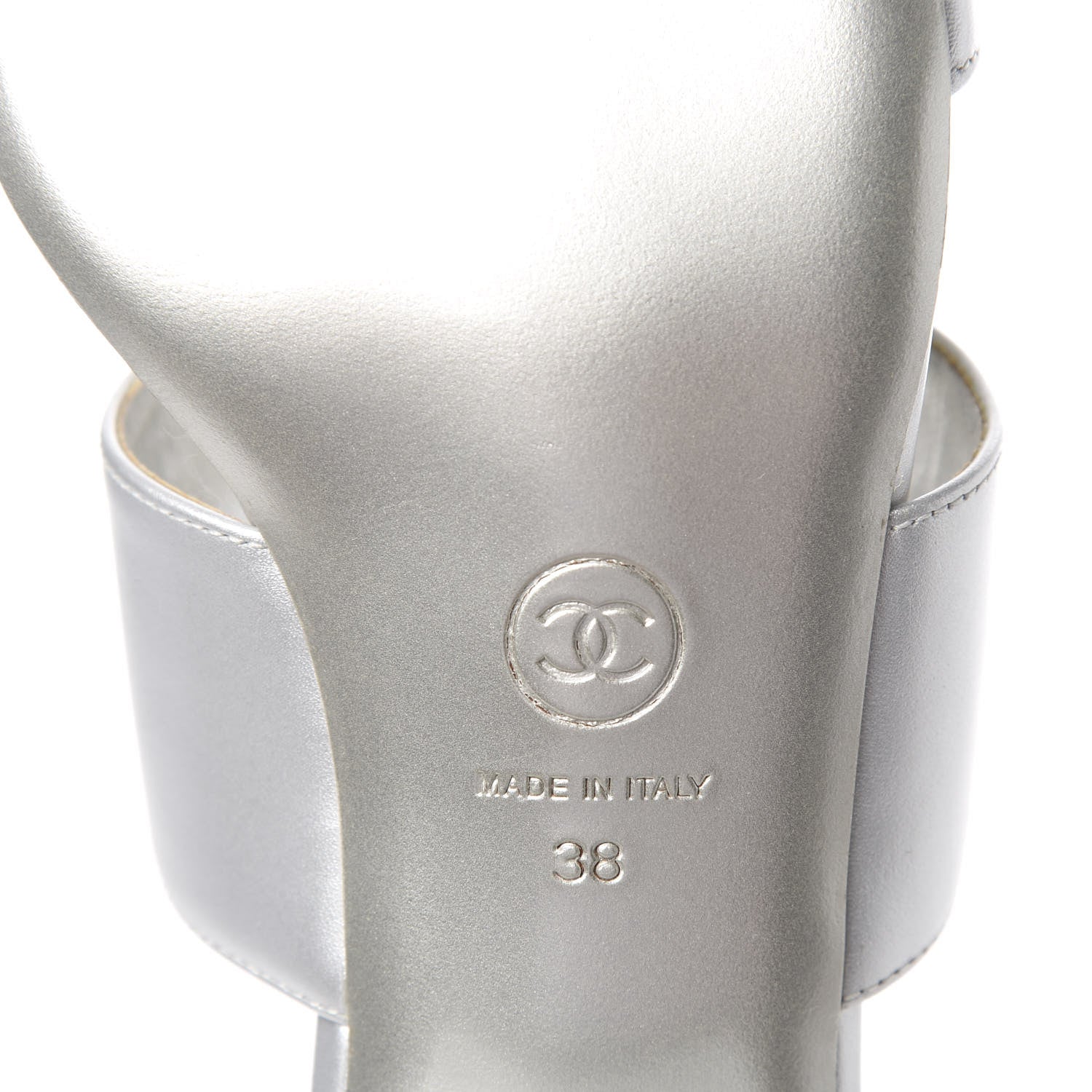 Chanel Iridescent Calfskin Crystal Stars Mules 38 Silver 8 of 8