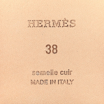Hermes Box Calfskin Oran Sandals 38 Gold 7 of 9
