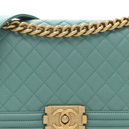 Chanel Lambskin Quilted Medium Boy Flap Green 8 of 11