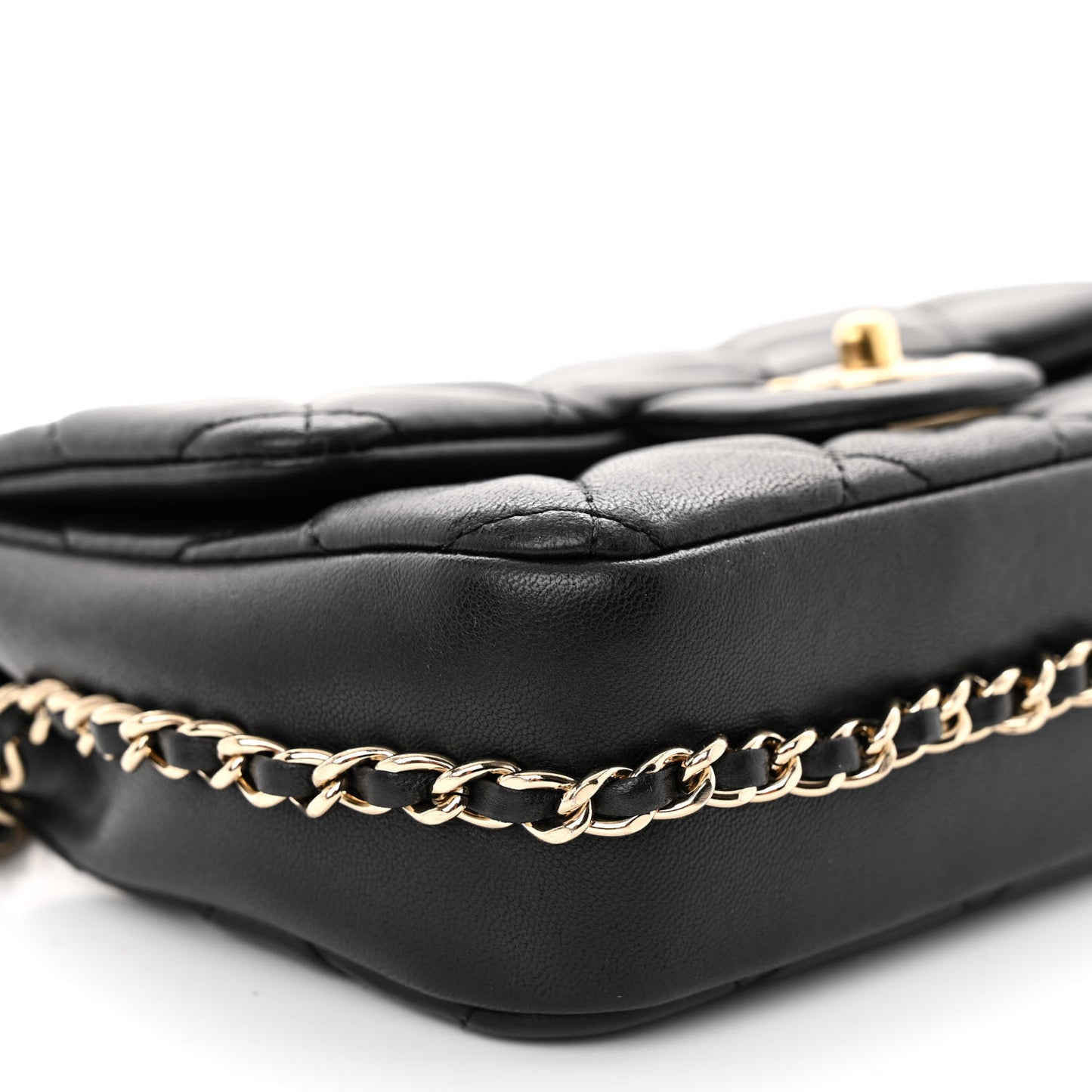 Lambskin Quilted Mini My Precious Flap Black
