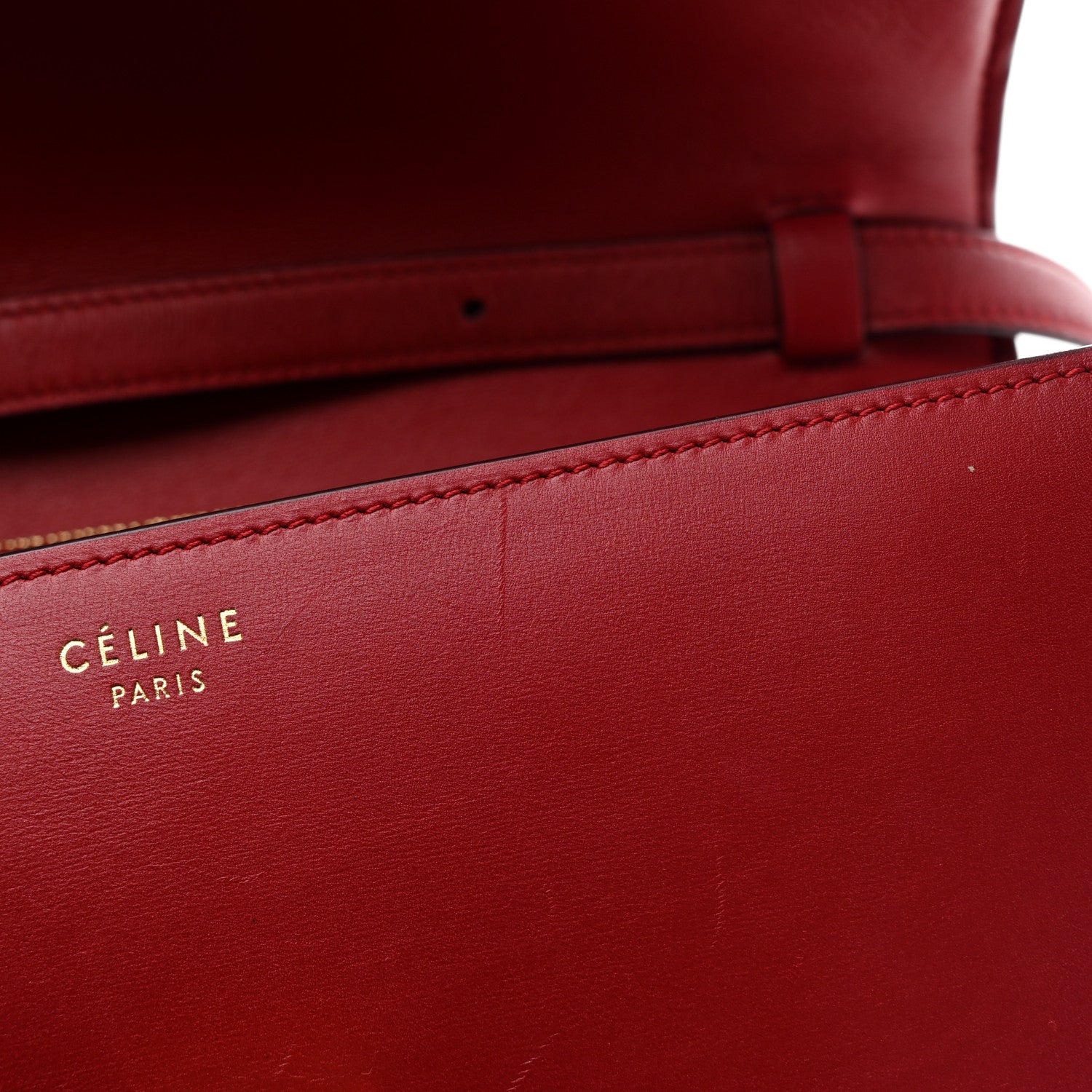 Celine Box Calfskin Medium Classic Box Flap Bag Red 12 of 13