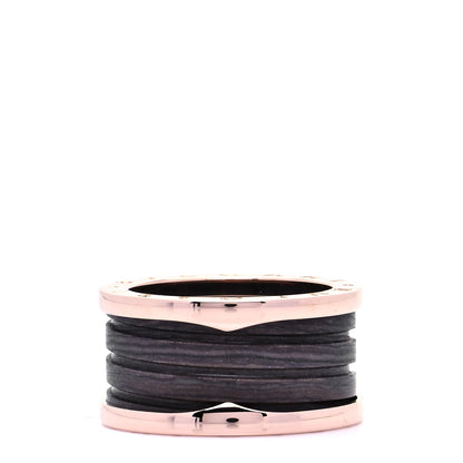 Bulgari 18K Rose Gold Brown Marble B.Zero1 Four-Band Ring 57 8 3 of 6