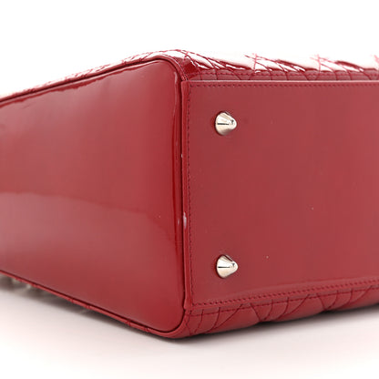 Christian Dior Patent Cannage Medium Lady Dior Red 9 of 11