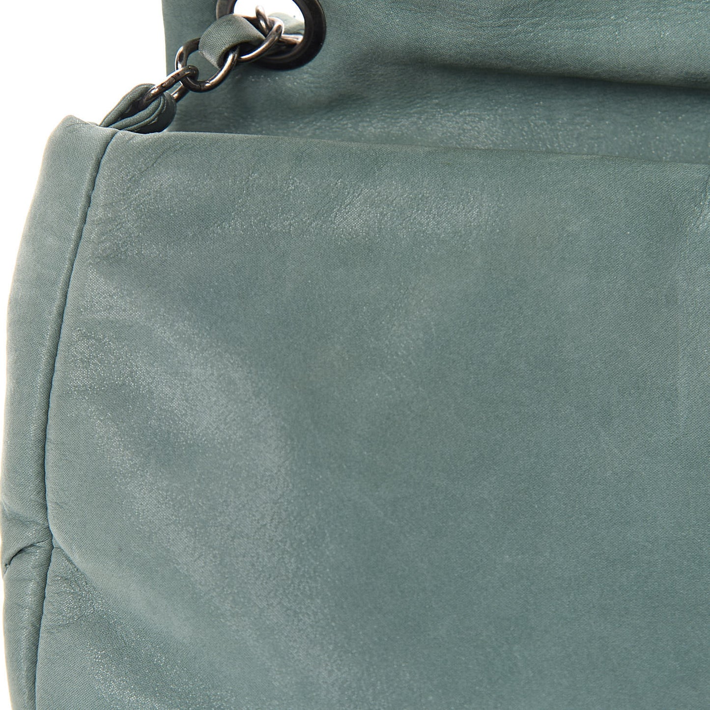 Iridescent Calfskin Glint Flap Green