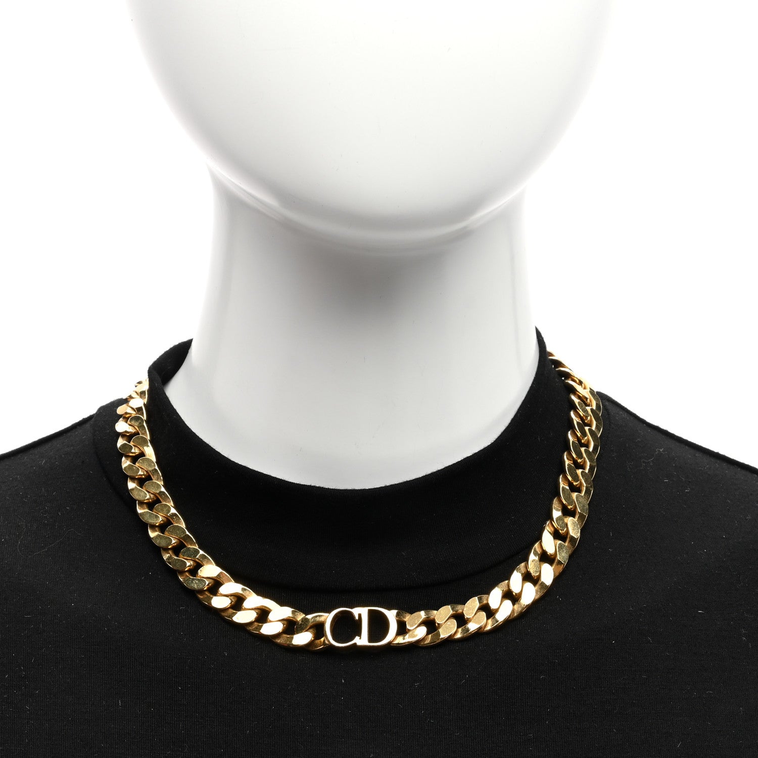 Christian Dior Metal Danseuse Etoile Chain Choker Necklace Gold 2 of 5