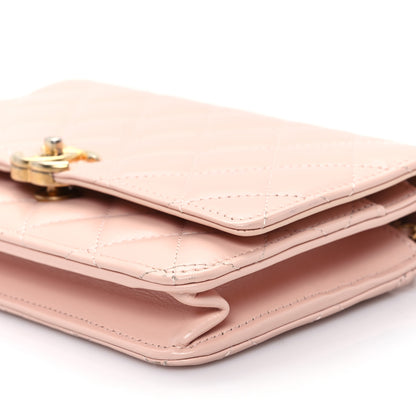 Chanel Calfskin Quilted Perfect FIt Wallet On Chain WOC Light Pink 11 of 12