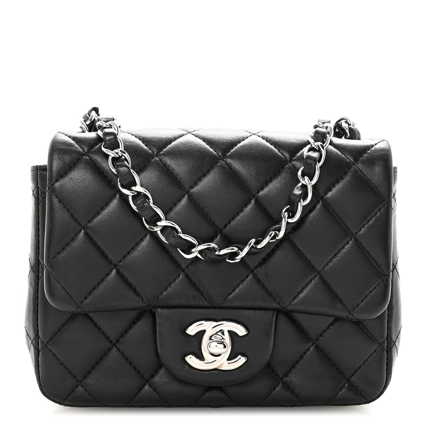 Chanel Lambskin Quilted Mini Square Flap Black 1 of 11