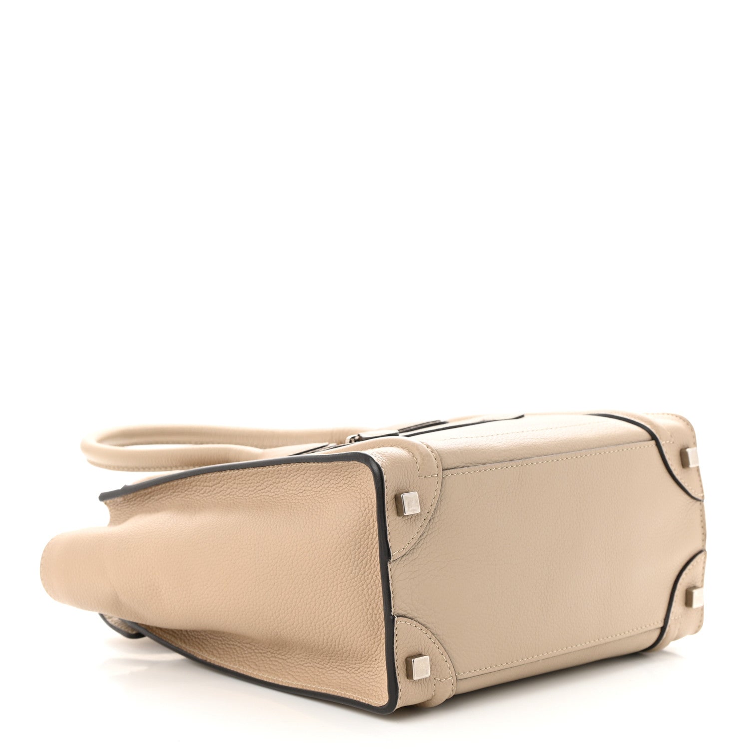 Celine Drummed Calfskin Micro Luggage Dune 4 of 10