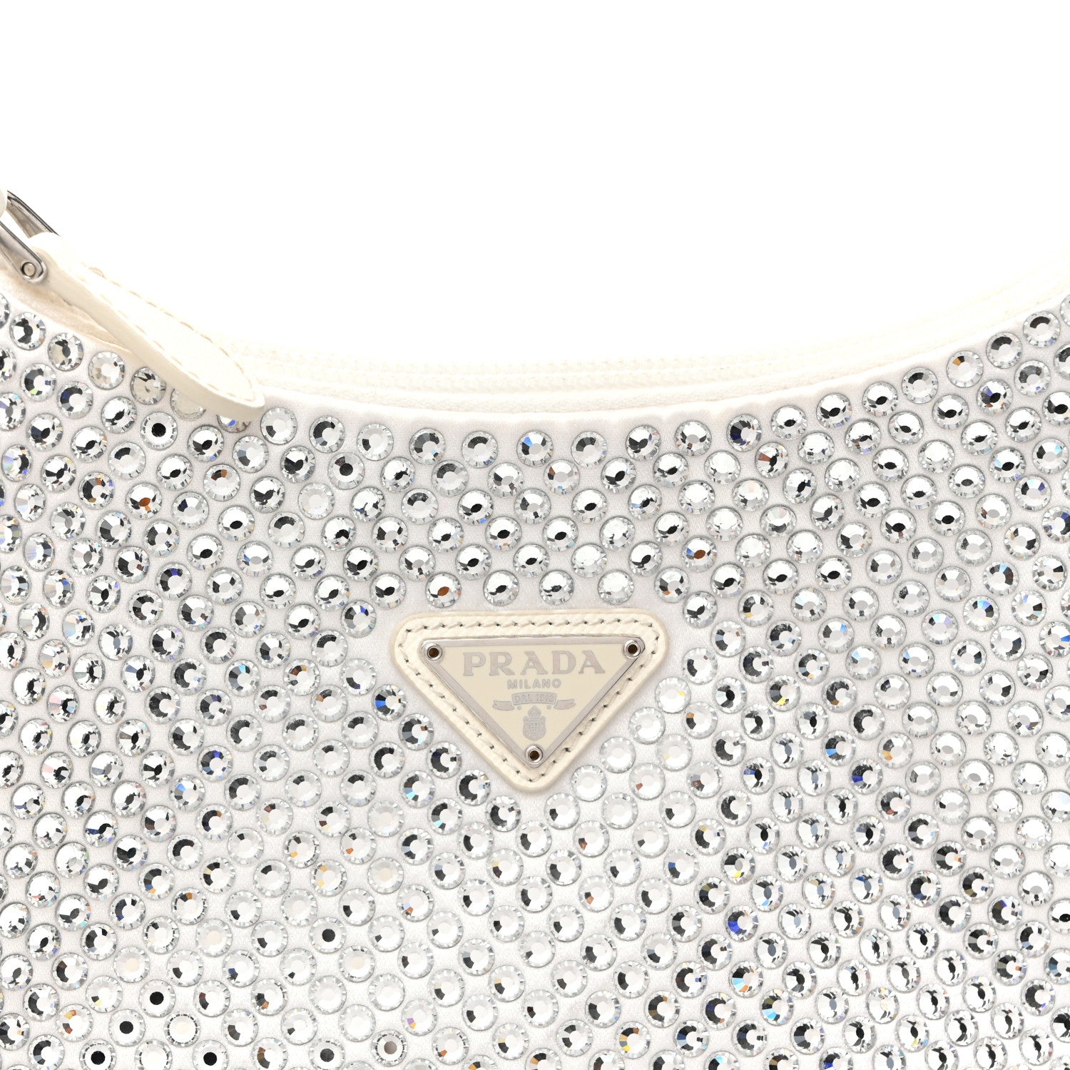 Prada Satin Crystal Mini Re-Edition 2000 Bag White 8 of 11