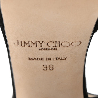 Jimmy Choo Soft Suede Kaytrin 120 Platform Sandals 38 Black 7 of 8