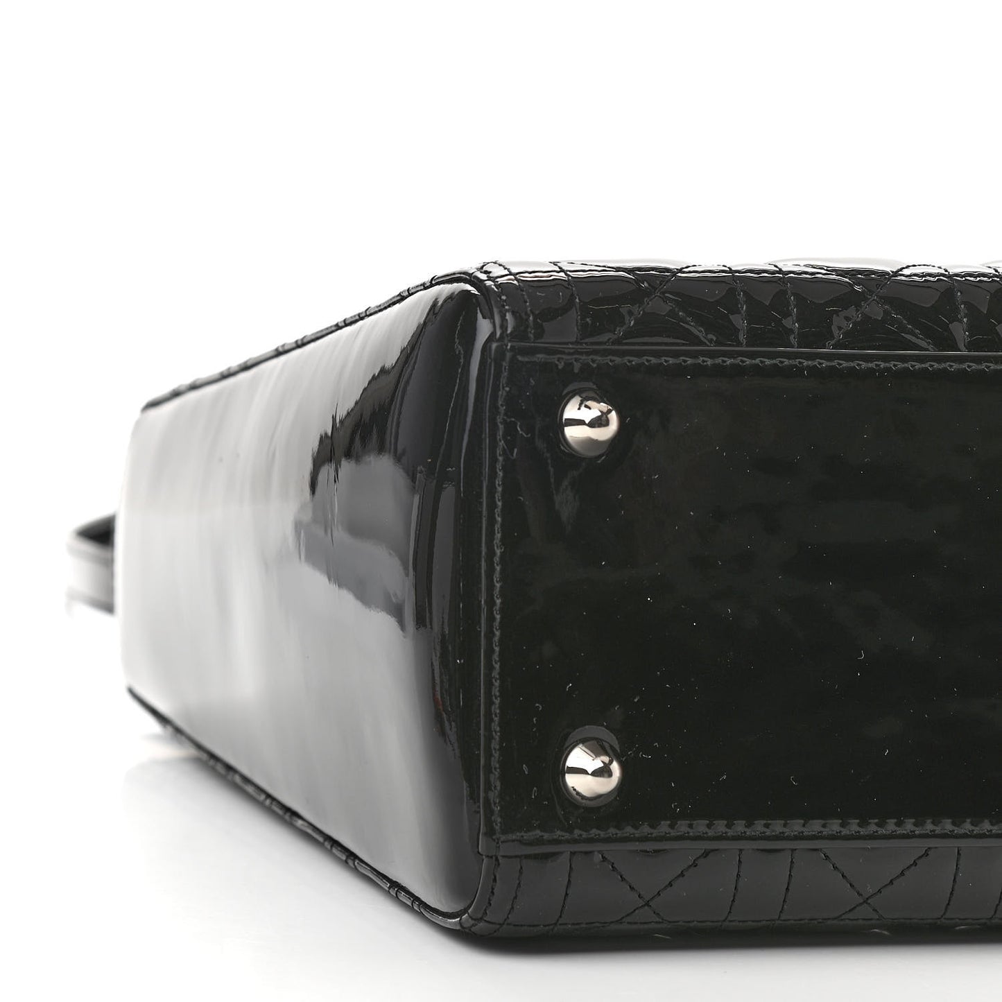 Patent Cannage Large Lady Dior Black
