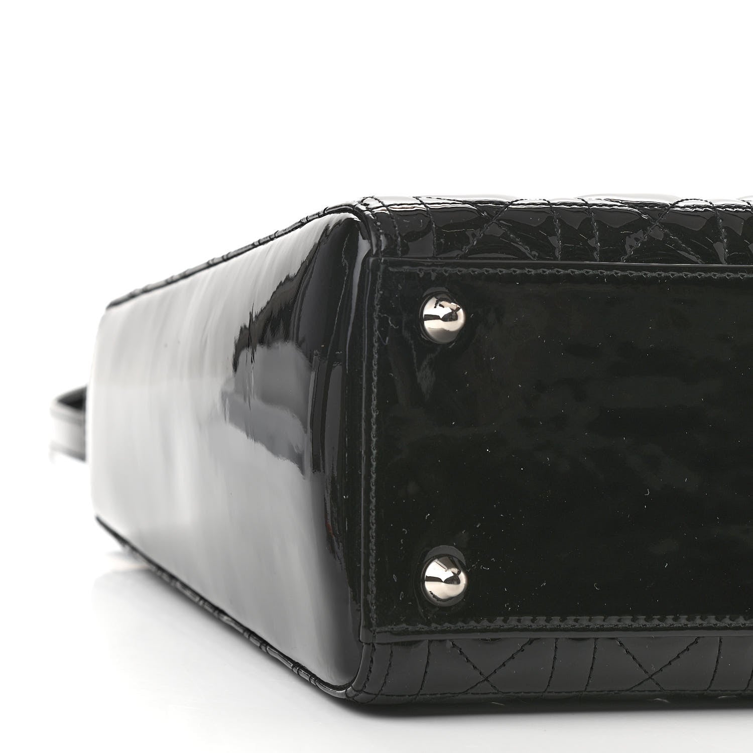Christian Dior Patent Cannage Large Lady Dior Black 9 of 10