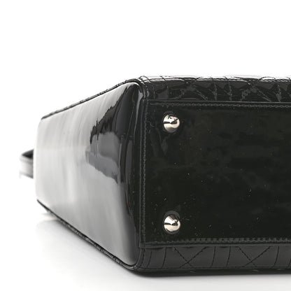Christian Dior Patent Cannage Large Lady Dior Black 9 of 10