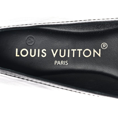 Louis Vuitton Calfskin Monogram Nylon Bow Ballerina Flats 37 Black 7 of 9