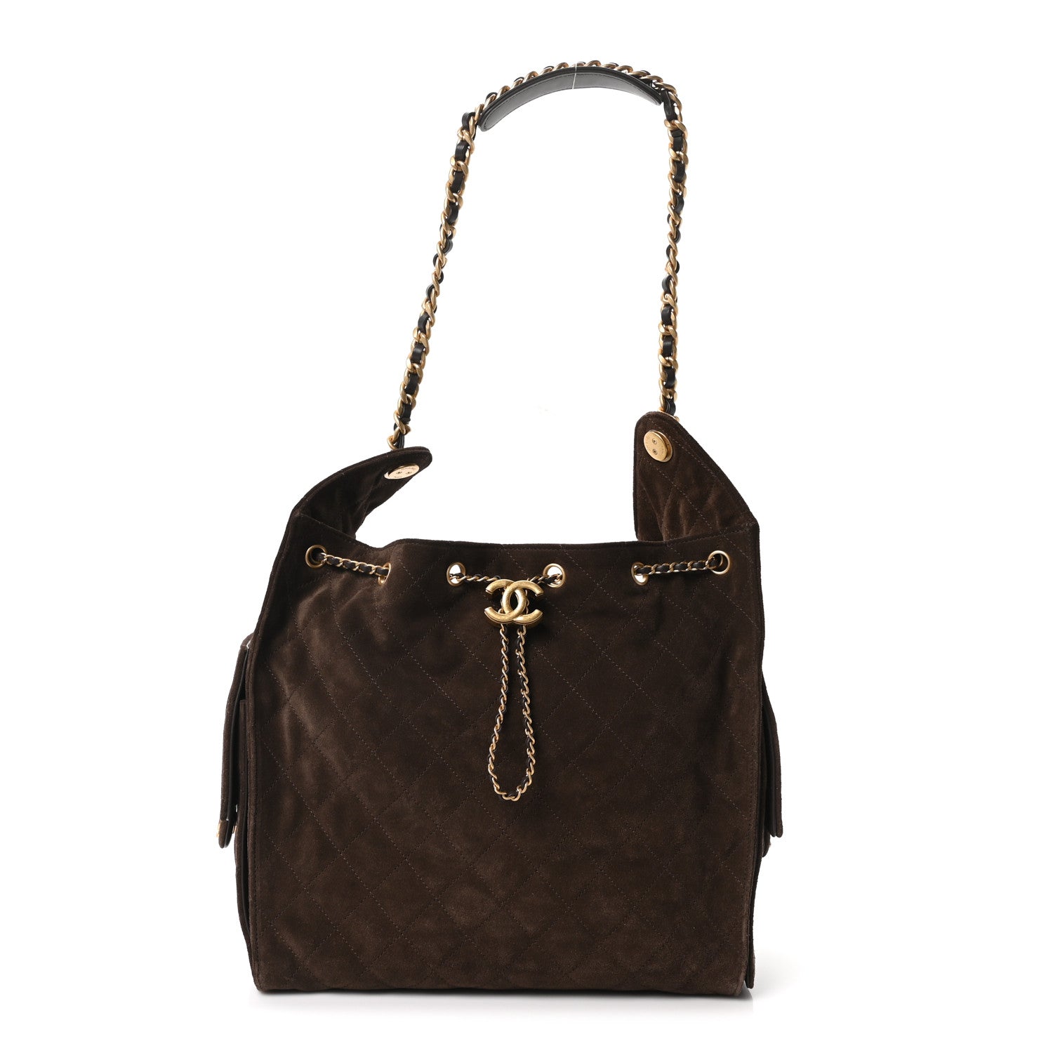Chanel Suede Quilted Medium Chanel 25 Handbag Dark Brown 1 of 11