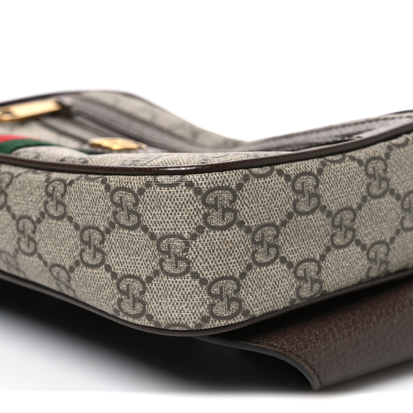 Soft GG Supreme Monogram Medium Ophidia Belt Bag Dark Brown
