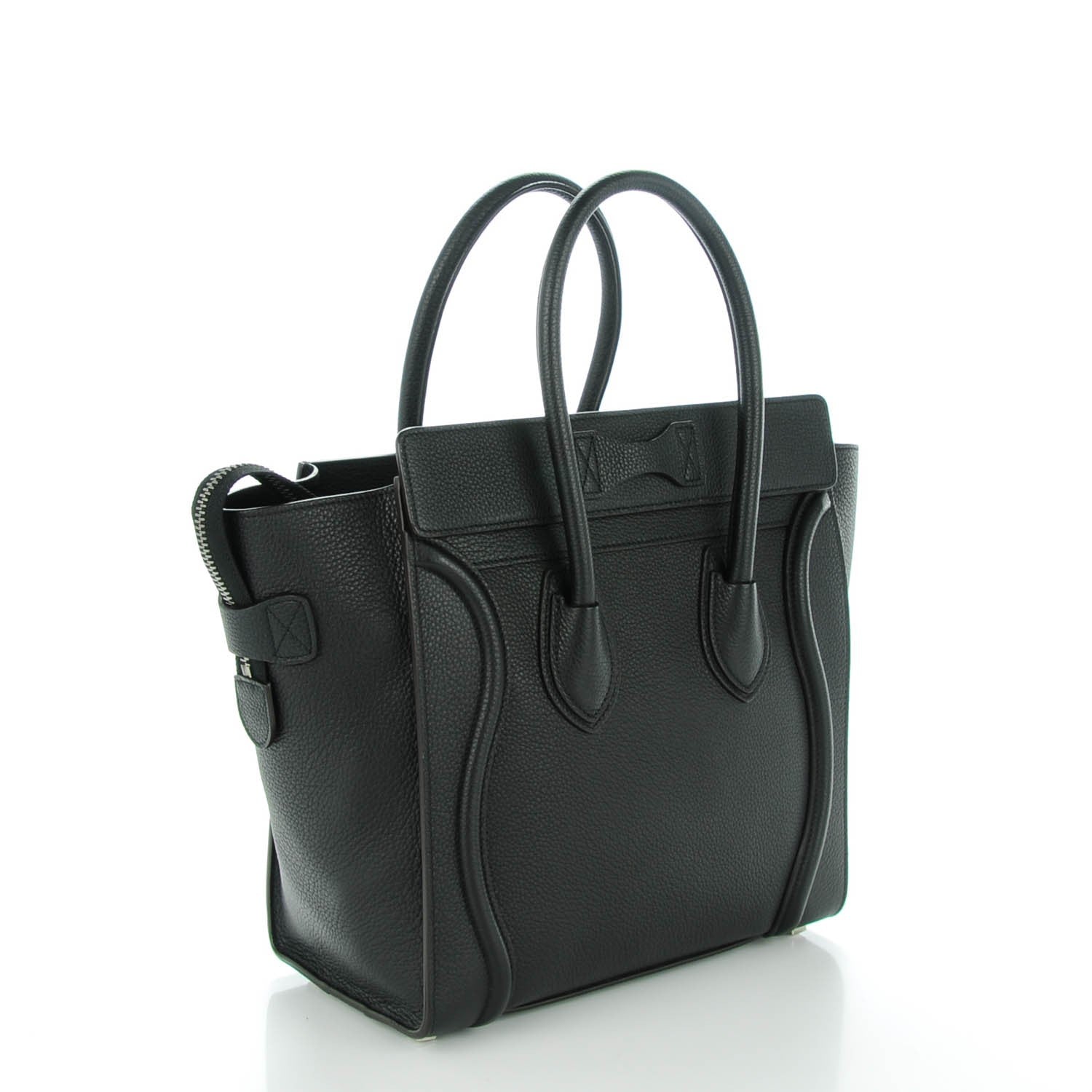 Celine Drummed Calfskin Micro Luggage Black 3 of 7