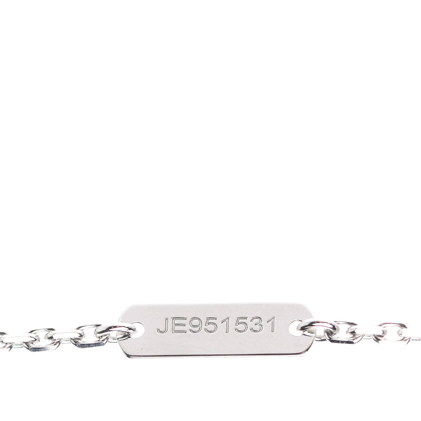 18K White Gold Chalcedony Vintage Alhambra Pendant Necklace