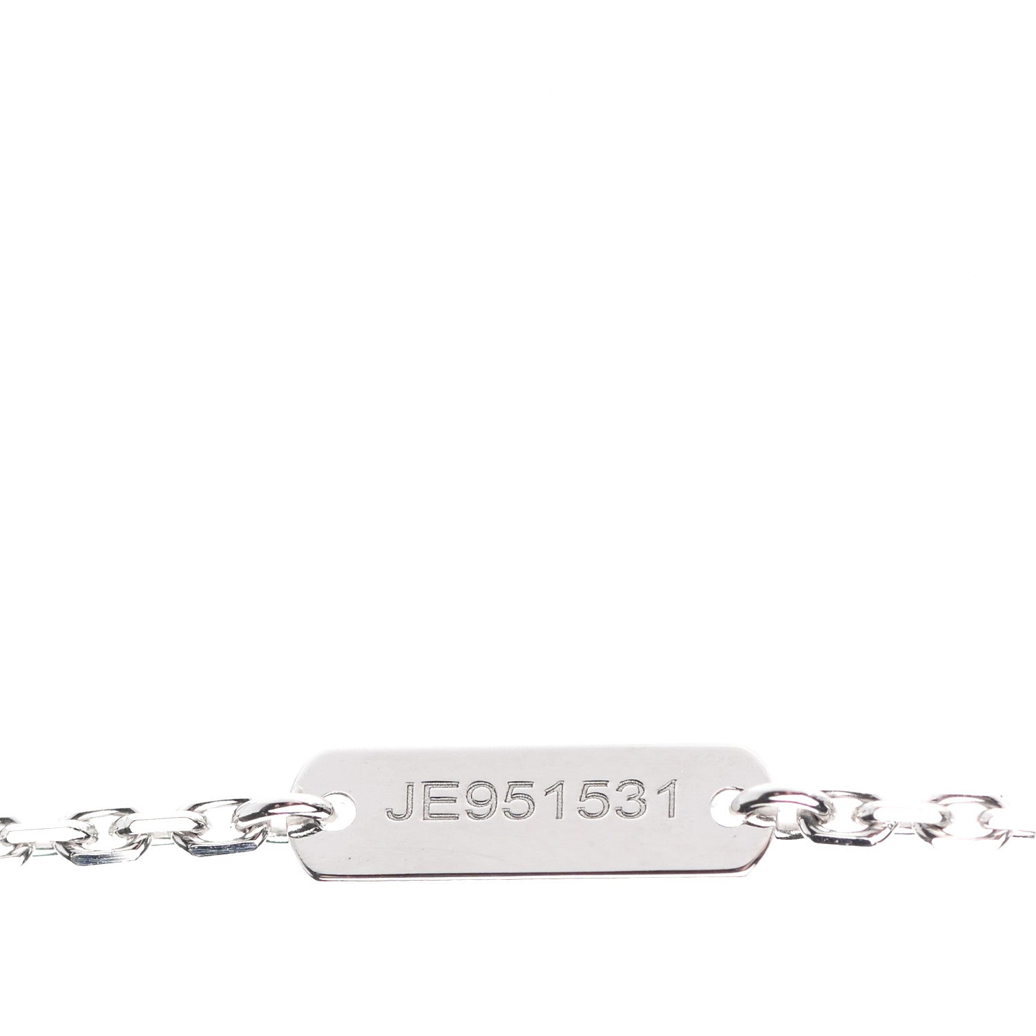 Van Cleef & Arpels 18K White Gold Chalcedony Vintage Alhambra Pendant Necklace 4 of 7