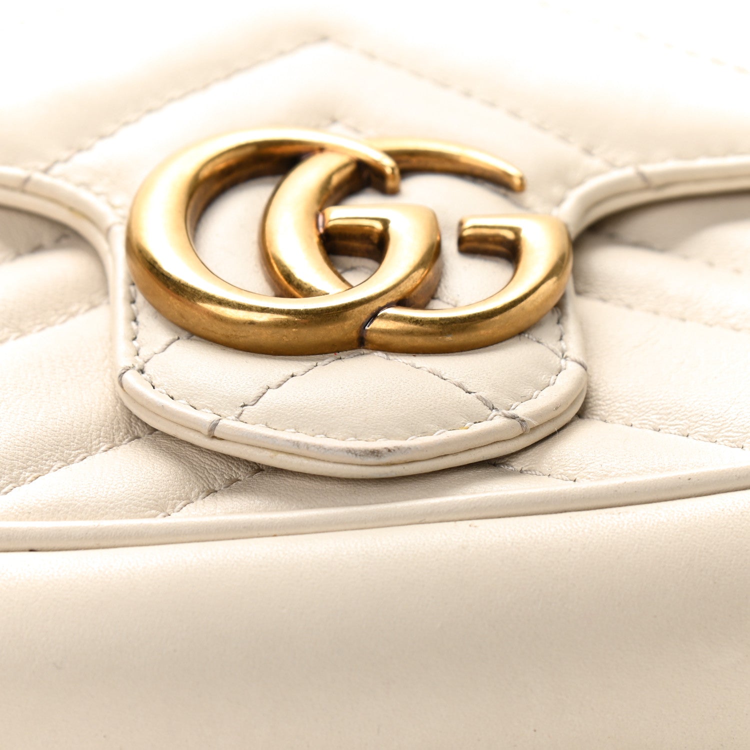 Gucci Calfskin Matelasse Super Mini GG Marmont Shoulder Bag White 12 of 12