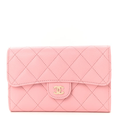 Chanel Caviar Quilted Medium Flap Wallet Pink 1 of 9