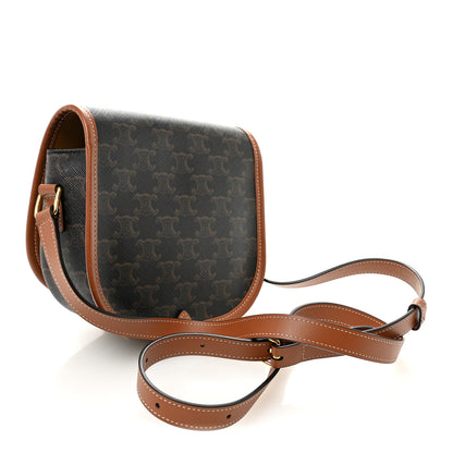 Celine Triomphe Canvas Medium Folco Bag Tan 3 of 9