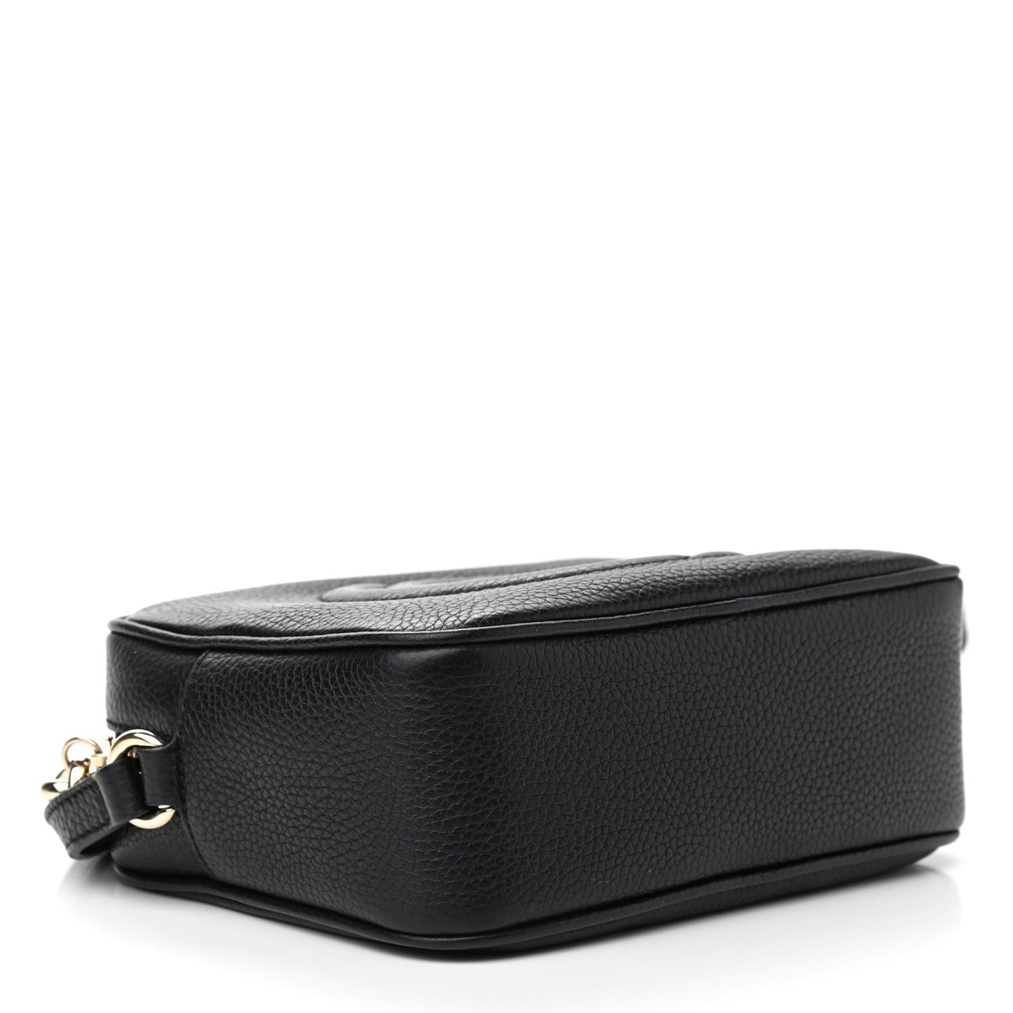 Pebbled Calfskin Small Soho Disco Bag Black