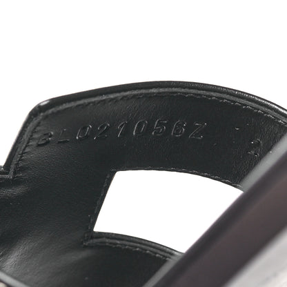 Hermes Box Calfskin Oran Sandals 38 Black 6 of 9