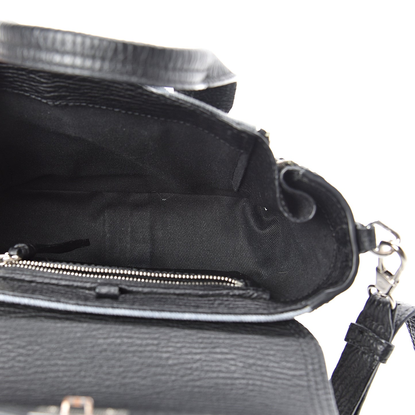 3.1 Textured Calfskin Denim Mini Pashli Satchel Black