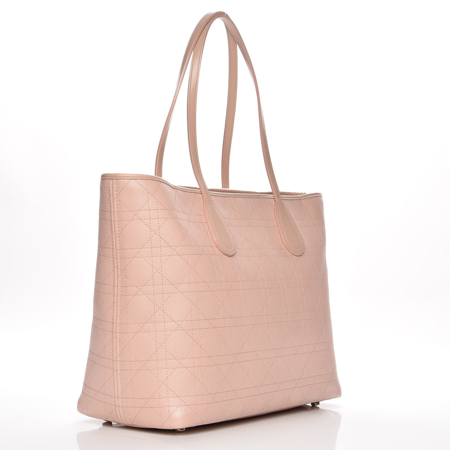 Christian Dior Coated Canvas Cannage Panarea Shopping Tote Rosato 3 of 8