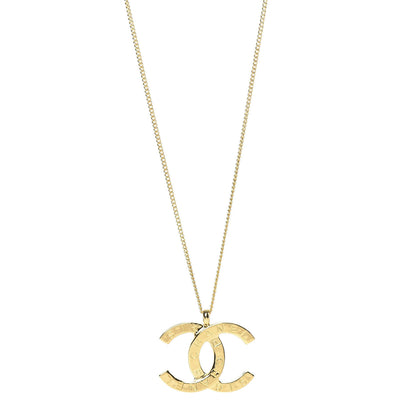 Chanel Metal CC Paris Button Necklace Gold 1 of 6