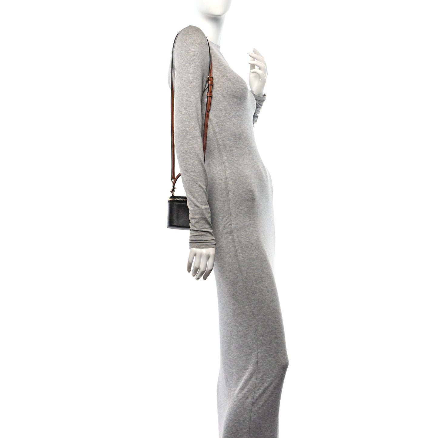 Triomphe Canvas Calfskin Mini Vanity Case Tan