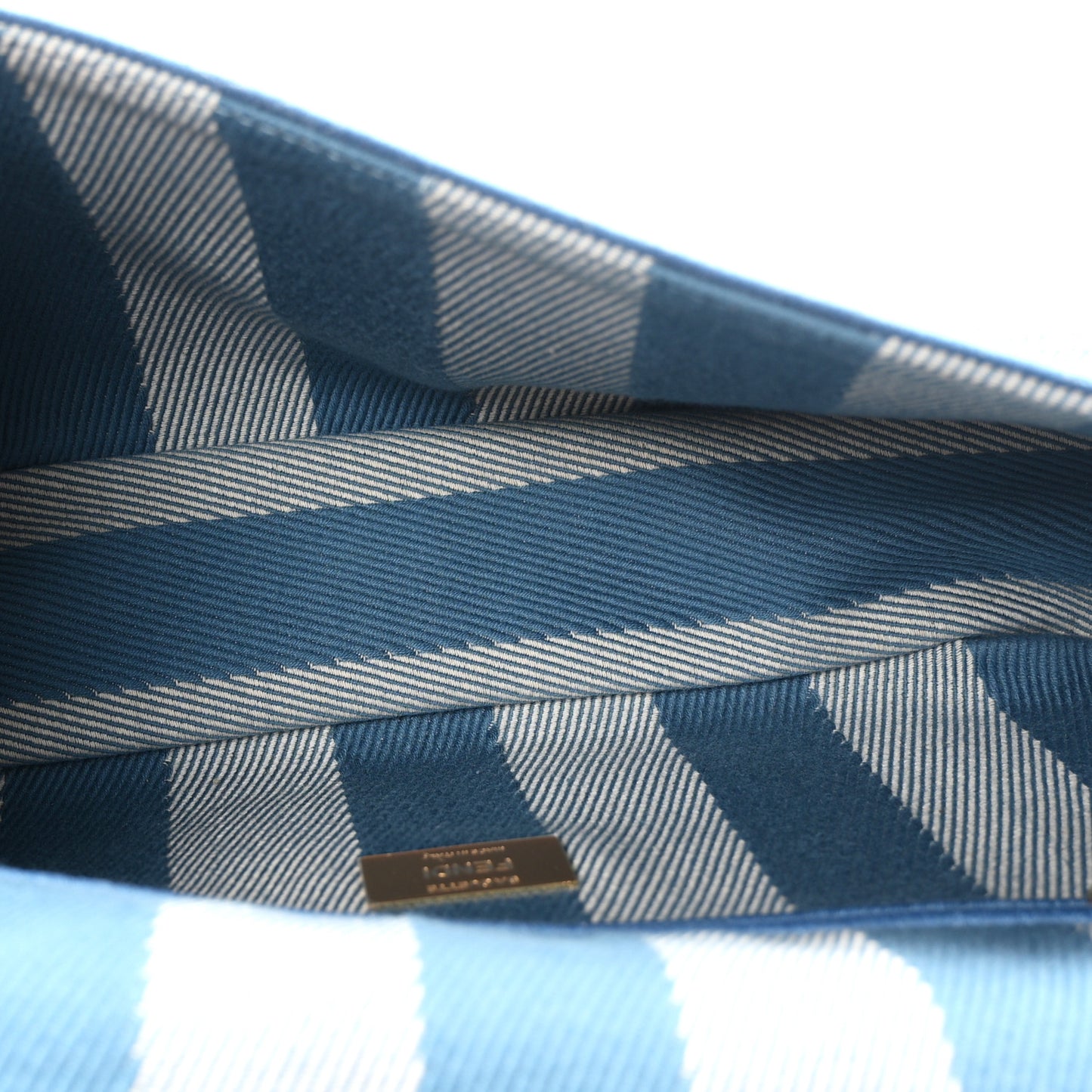 Denim Effect Fabric Jacquard FF Vitello Grace Mamma Baguette Blue