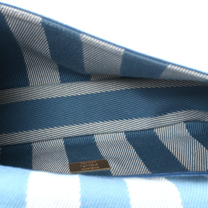 Fendi Denim Effect Fabric Jacquard FF Vitello Grace Mamma Baguette Blue 5 of 10