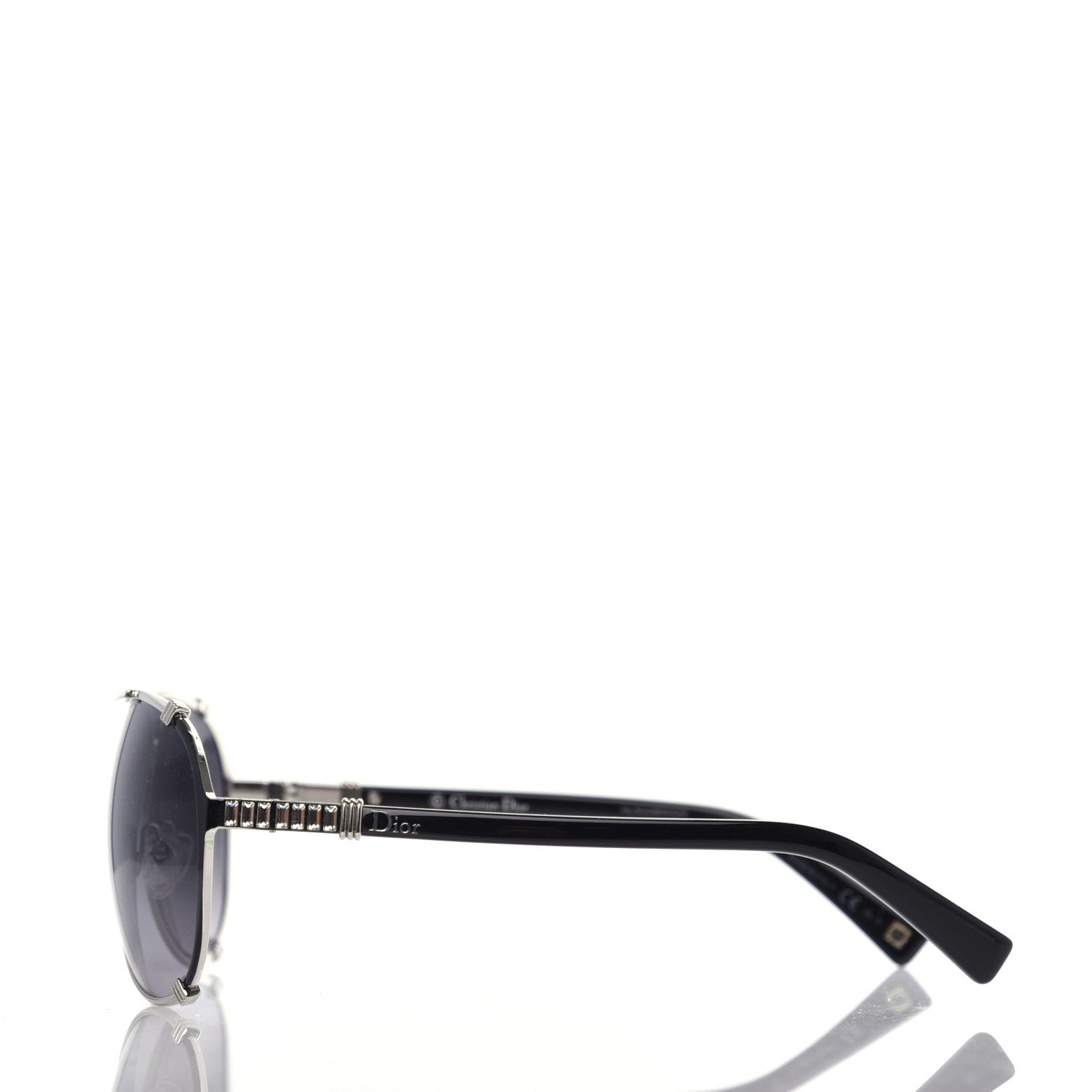 Christian Dior Metal Chicago 2 Aviator Sunglasses Black 3 of 9