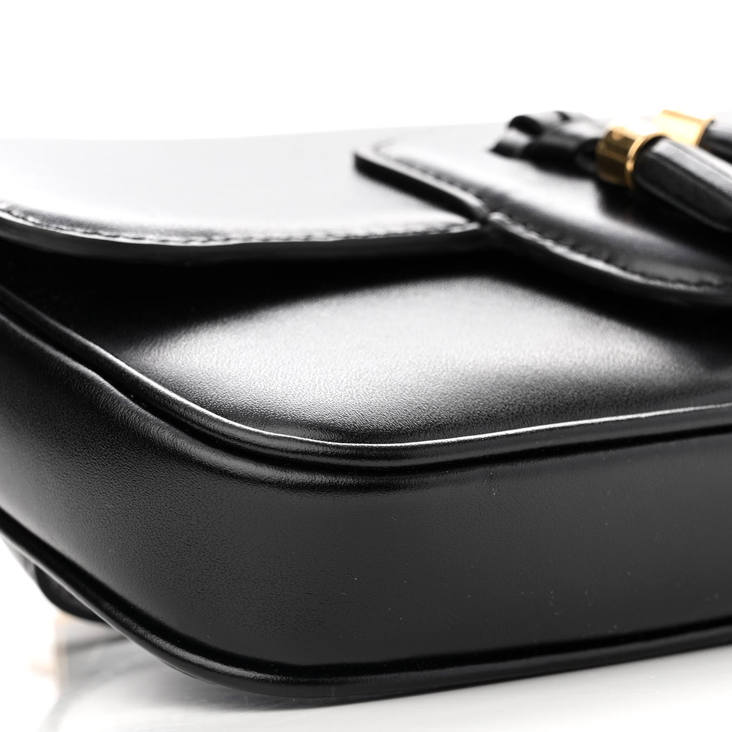 Smooth Calfskin Tassel Belt Bag Black