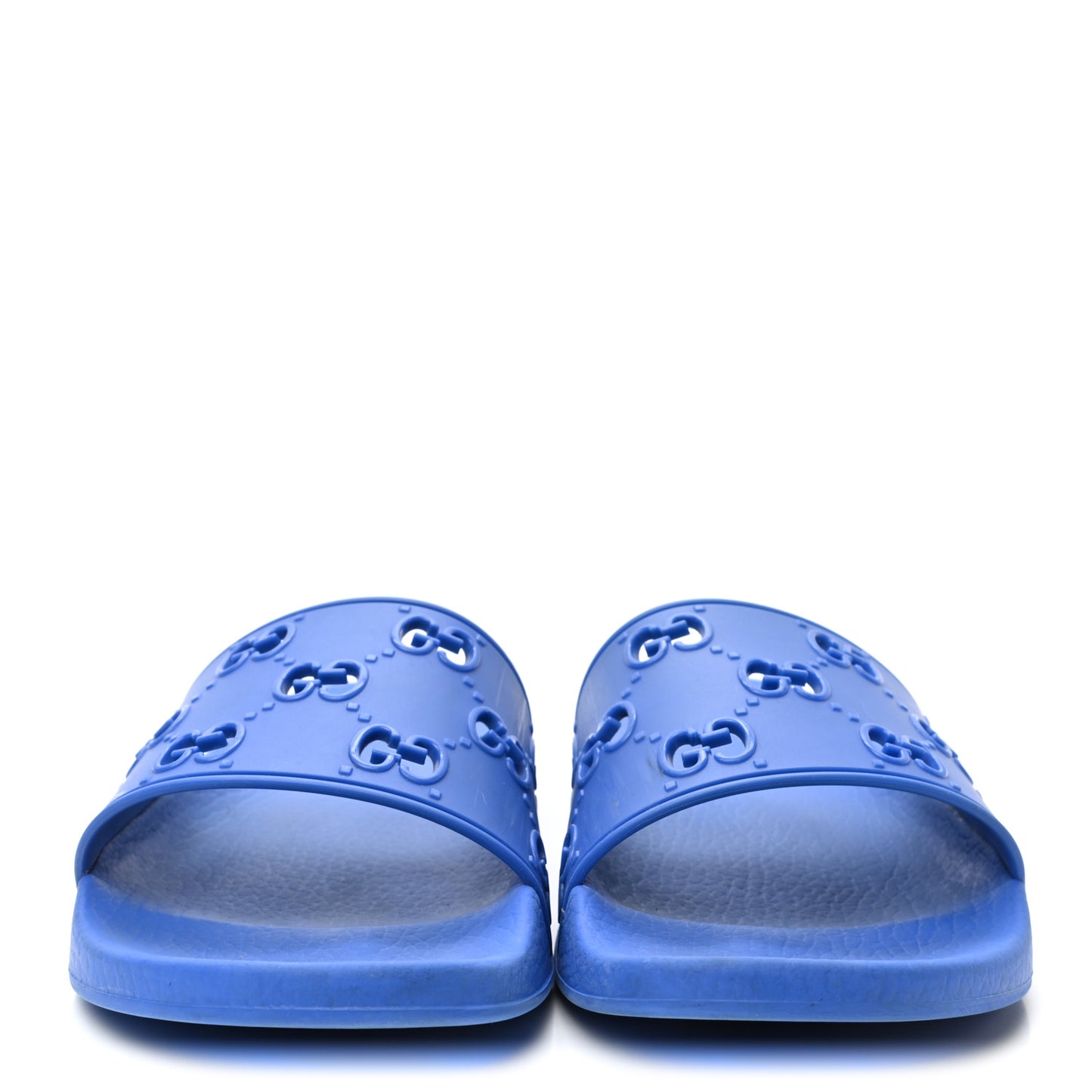 Rubber GG Monogram Mens Slide Sandals 8 Bright Splash