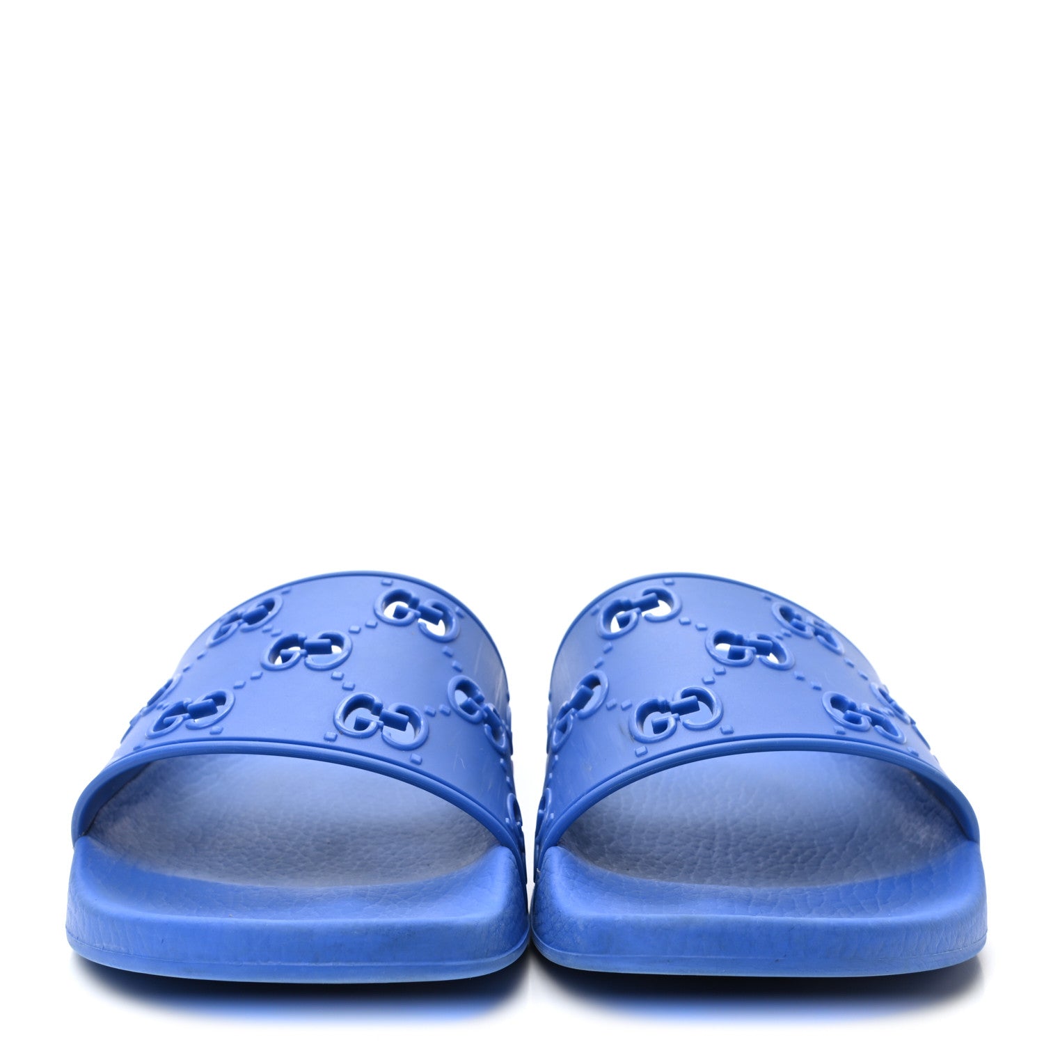 Gucci Rubber GG Monogram Mens Slide Sandals 8 Bright Splash 2 of 8