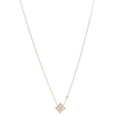Louis Vuitton 18K Pink Gold Diamond Mother of Pearl Color Blossom BB Star Pendant Necklace 1 of 6