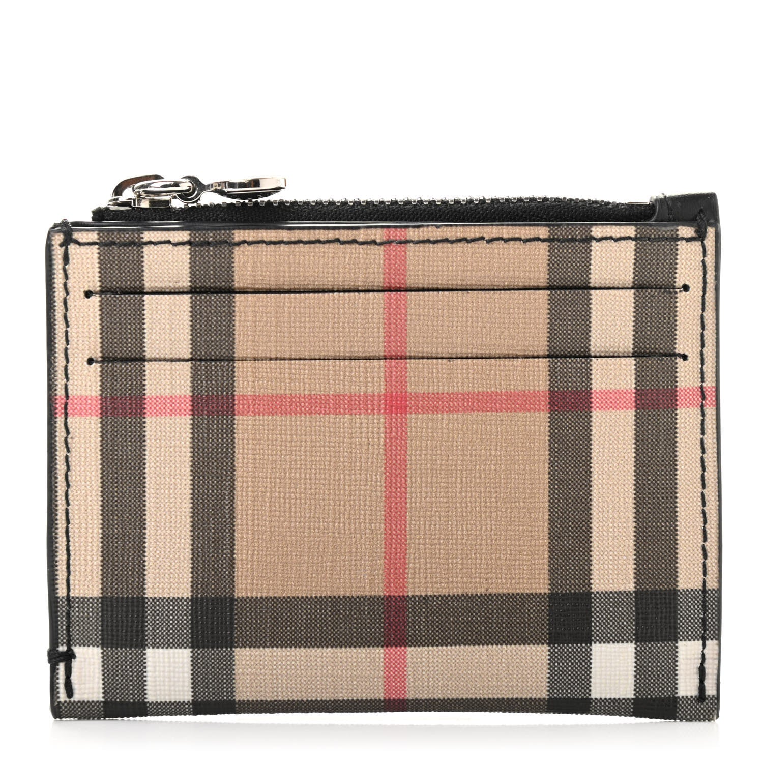 Burberry Coated Canvas House Check Coin Case Card Holder 1 of 6