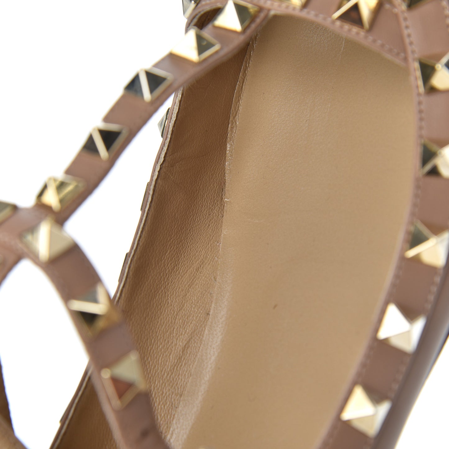 Nappa Rockstud Cage Flats 37 Beige
