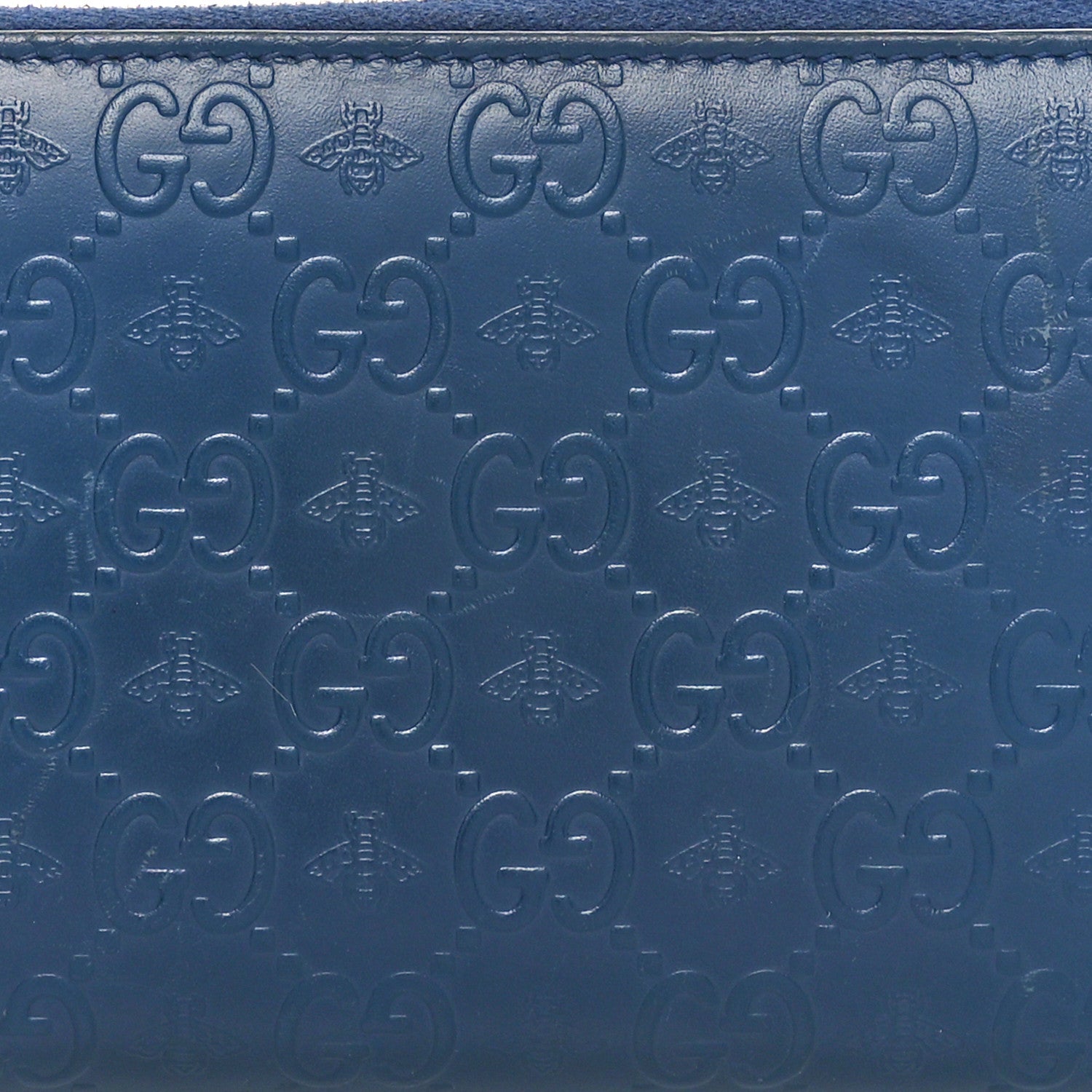 Gucci Guccissima Zip Around Wallet Blue 8 of 10