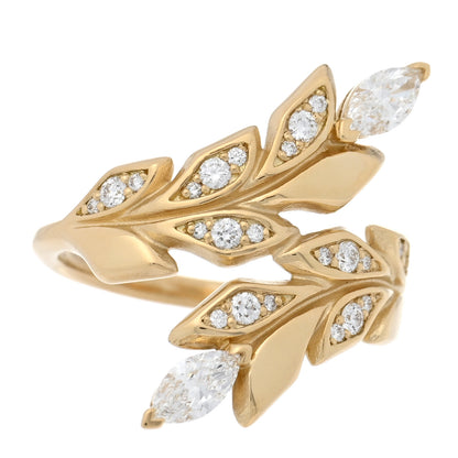 Tiffany 18K Yellow Gold Diamond Victoria Vine Bypass Ring 49 5 1 of 5