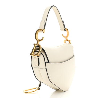 Christian Dior Grained Calfskin Mini Saddle Bag White 3 of 13