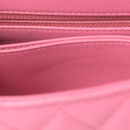 Chanel Caviar Lizard Embossed Quilted Mini Coco Handle Flap Pink 11 of 11